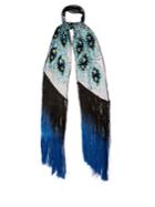 Rockins Peacock-feather Sequin-embellished Scarf