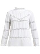 Matchesfashion.com Sea - Crochet Insert Cotton Blouse - Womens - White