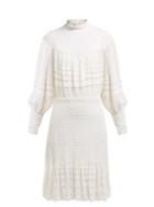 Matchesfashion.com Zimmermann - Ninety Six Pintucked Silk Chiffon Dress - Womens - White