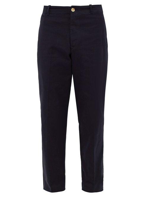 Matchesfashion.com Holiday Boileau - Relaxed Leg Cotton Twill Chino Trousers - Mens - Navy
