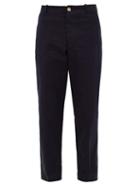 Matchesfashion.com Holiday Boileau - Relaxed Leg Cotton Twill Chino Trousers - Mens - Navy