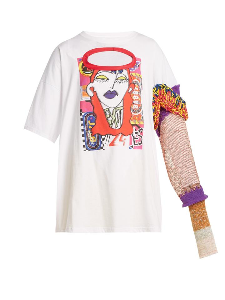 Matty Bovan Printed Patchwork-panelled Jersey T-shirt