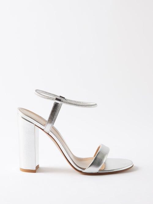 Gianvito Rossi - Nadia 100 Metallic-leather Sandals - Womens - Silver