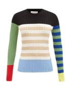 Matchesfashion.com 1 Moncler Jw Anderson - Colour-block Striped Cotton-blend Sweater - Womens - Multi