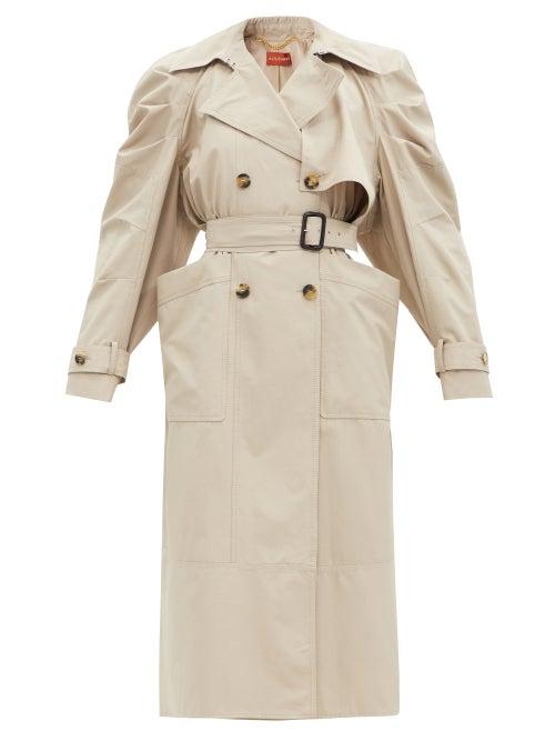 Matchesfashion.com Altuzarra - Ambretta Gathered-shoulder Trench Coat - Womens - Beige