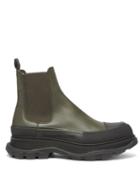 Matchesfashion.com Alexander Mcqueen - Tread Leather Chelsea Boots - Mens - Black Khaki
