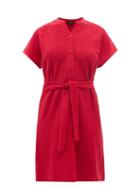 Ladies Rtw A.p.c. - Nico Belted Rib-jersey Shirt Dress - Womens - Red