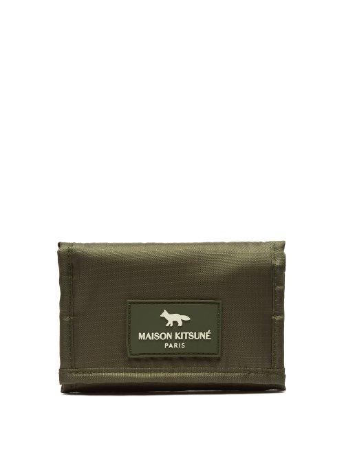 Matchesfashion.com Maison Kitsun - Logo Patch Velcro Wallet - Mens - Khaki