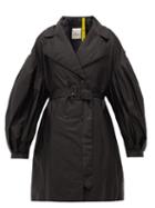 Matchesfashion.com 4 Moncler Simone Rocha - Curtisa Embellished-logo Drop-sleeve Shell Coat - Womens - Black