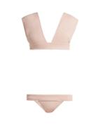Matchesfashion.com Haight - V Neck Crepe Bikini - Womens - Light Pink