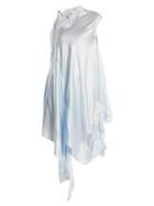 Matchesfashion.com Vetements - Deconstructed Silk Satin Slip Dress - Womens - Light Blue