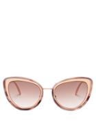 Matchesfashion.com Alexander Mcqueen - Cat Eye Metal Sunglasses - Womens - Light Brown