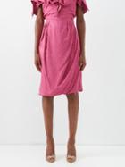 Vivienne Westwood - Stripe-jacquard Draped Skirt - Womens - Pink