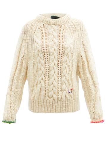 La Fetiche - Marianne Chunky Aran-knit Wool Sweater - Womens - Ivory