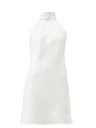 Matchesfashion.com Galvan - Hamptons Halterneck Satin Mini Dress - Womens - White