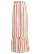Vilshenko Cecile Striped-satin Jacquard Wide-leg Trousers
