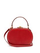Matchesfashion.com Mark Cross - Gianna Gold Plated Oval Lizard Skin Bag - Womens - Burgundy