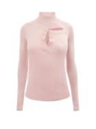 Christopher Kane - Roll-neck Cutout Merino-blend Sweater - Womens - Light Pink