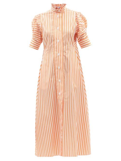 Thierry Colson - Venetia Mayfair Cotton-poplin Shirt Dress - Womens - Orange