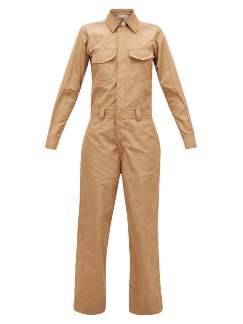 Matchesfashion.com Ganni - Crystal-appliqu Shell Jumpsuit - Womens - Beige