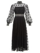 Matchesfashion.com Christopher Kane - Crystal Embellished Floral Lace Dress - Womens - Black