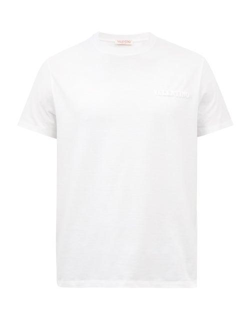 Valentino - Logo-embossed Cotton-jersey T-shirt - Mens - White