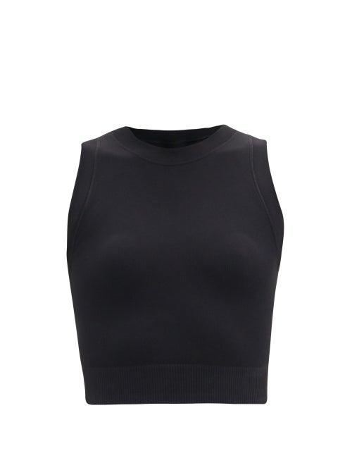 Matchesfashion.com Vaara - Lucy Crew-neck Jersey Cropped Top - Womens - Black