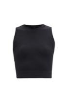 Matchesfashion.com Vaara - Lucy Crew-neck Jersey Cropped Top - Womens - Black