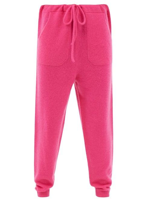 The Elder Statesman - Tapered Cashmere Track Pants - Womens - Pink