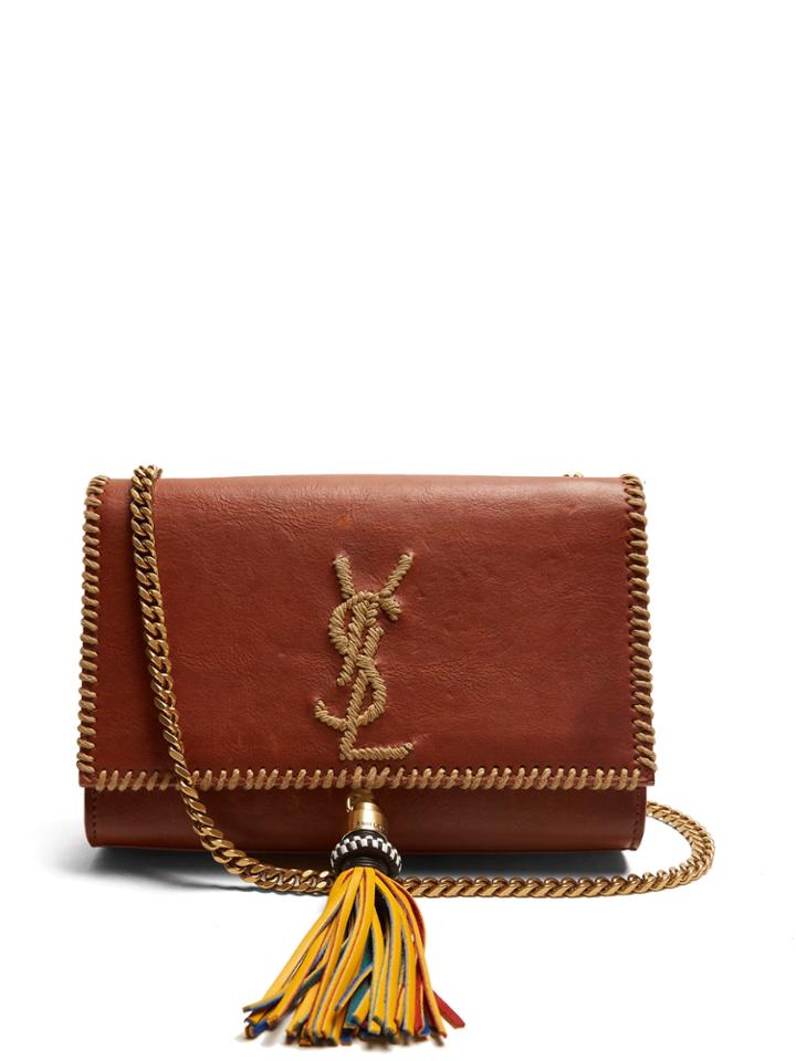 Saint Laurent Kate Whipstitched Leather Cross-body Bag