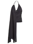 Matchesfashion.com Jacquemus - Spezzia Draped Chiffon Halter Neck Top - Womens - Navy
