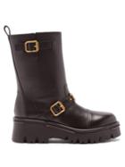 Valentino Garavani - V-logo Leather Boots - Womens - Black