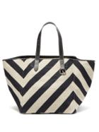 Matchesfashion.com Jw Anderson - Belt Strap Striped Canvas Tote - Womens - Black White