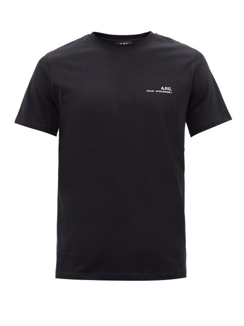 A.p.c. - Item Logo-print Cotton-jersey T-shirt - Mens - Black