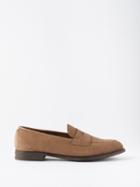 Edward Green - Piccadilly Suede Penny Loafers - Mens - Beige