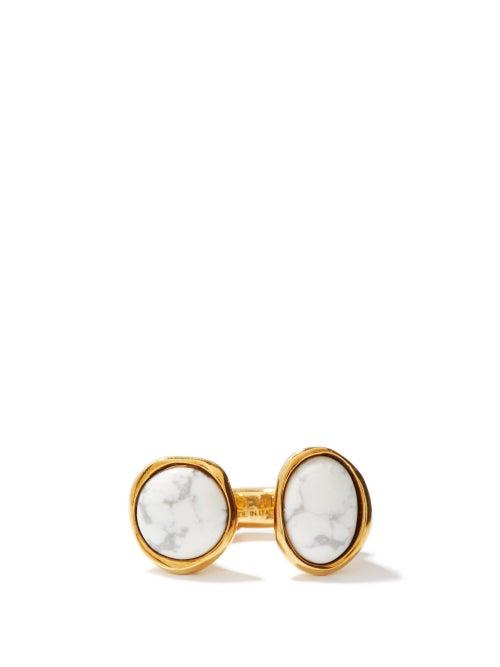 Matchesfashion.com Loewe - Tree Marbled-resin Ring - Womens - White Gold