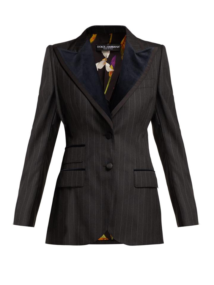 Dolce & Gabbana Single-breasted Pinstripe Wool-blend Blazer