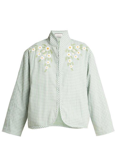 Matchesfashion.com Innika Choo - Embroidered Cotton Jacket - Womens - Green White