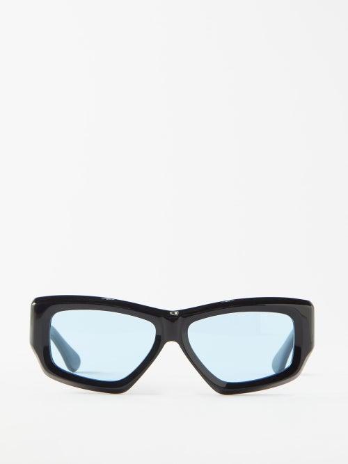 Port Tanger - Kaswara Angular Sqaure-frame Acetate Sunglasses - Womens - Black Blue
