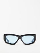 Port Tanger - Kaswara Angular Sqaure-frame Acetate Sunglasses - Womens - Black Blue