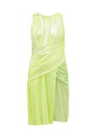 Matchesfashion.com Sies Marjan - Quincey Ruched Sequinned Dress - Womens - Yellow