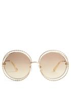 Matchesfashion.com Chlo - Carlina Round Frame Sunglasses - Womens - Gold