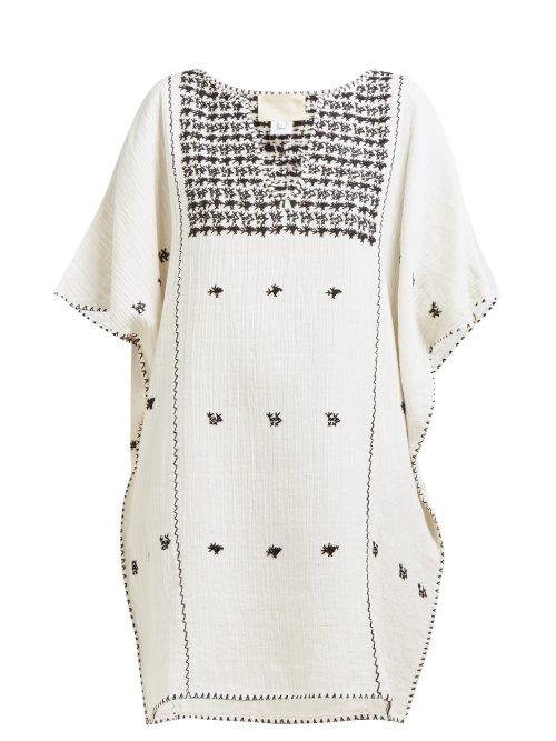 Matchesfashion.com Anaak - Luna Cotton Kaftan - Womens - Ivory Multi