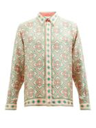Casablanca - Mosaic-print Silk-twill Shirt - Mens - Beige