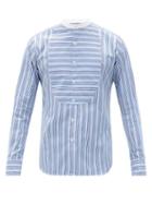 Matchesfashion.com Sbline - Bunny Riviera-stripe Cotton-poplin Shirt - Mens - Blue Multi