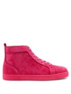 Matchesfashion.com Christian Louboutin - Louis Orlato Suede High-top Trainers - Mens - Pink