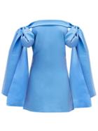 Matchesfashion.com Bernadette - Timothy Off-the-shoulder Taffeta Mini Dress - Womens - Blue Multi