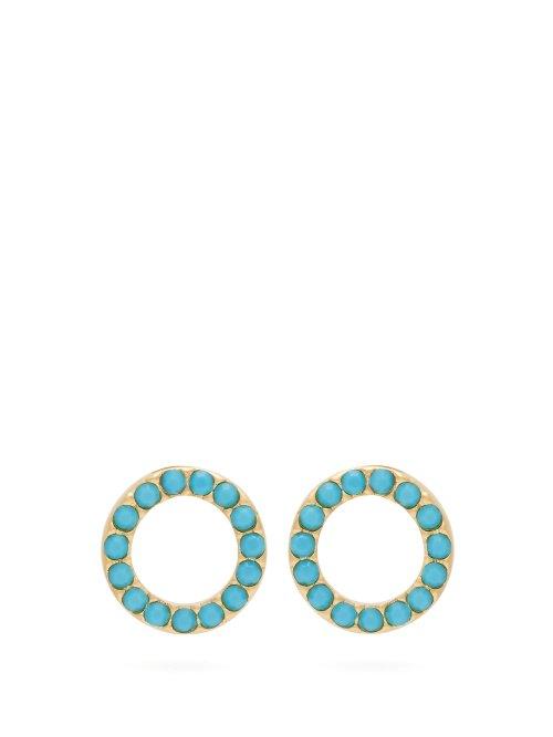 Matchesfashion.com Isabel Marant - Supraluminique Turquoise Crystal Studs - Womens - Blue