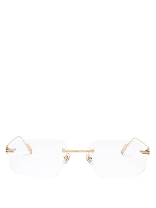Matchesfashion.com Cartier Eyewear - Premire De Cartier Rimless Metal Glasses - Mens - Gold