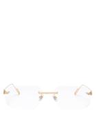 Matchesfashion.com Cartier Eyewear - Premire De Cartier Rimless Metal Glasses - Mens - Gold